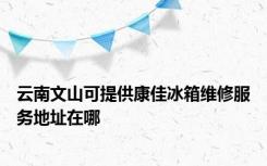 云南文山可提供康佳冰箱维修服务地址在哪