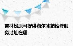 吉林松原可提供海尔冰箱维修服务地址在哪