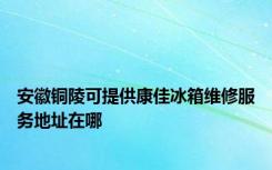 安徽铜陵可提供康佳冰箱维修服务地址在哪