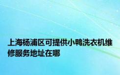 上海杨浦区可提供小鸭洗衣机维修服务地址在哪