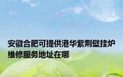 安徽合肥可提供港华紫荆壁挂炉维修服务地址在哪