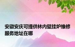 安徽安庆可提供林内壁挂炉维修服务地址在哪