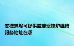 安徽蚌埠可提供威能壁挂炉维修服务地址在哪