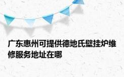 广东惠州可提供德地氏壁挂炉维修服务地址在哪