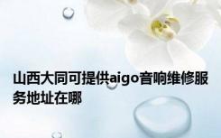 山西大同可提供aigo音响维修服务地址在哪