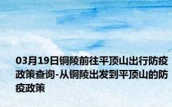 03月19日铜陵前往平顶山出行防疫政策查询-从铜陵出发到平顶山的防疫政策