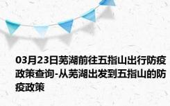 03月23日芜湖前往五指山出行防疫政策查询-从芜湖出发到五指山的防疫政策