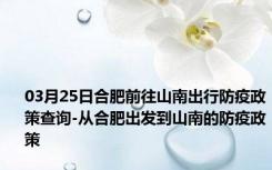 03月25日合肥前往山南出行防疫政策查询-从合肥出发到山南的防疫政策