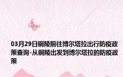 03月29日铜陵前往博尔塔拉出行防疫政策查询-从铜陵出发到博尔塔拉的防疫政策