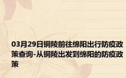 03月29日铜陵前往绵阳出行防疫政策查询-从铜陵出发到绵阳的防疫政策