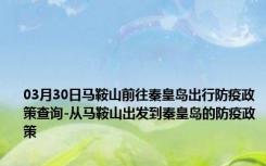 03月30日马鞍山前往秦皇岛出行防疫政策查询-从马鞍山出发到秦皇岛的防疫政策