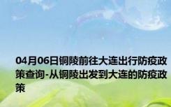 04月06日铜陵前往大连出行防疫政策查询-从铜陵出发到大连的防疫政策