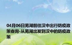 04月06日芜湖前往汉中出行防疫政策查询-从芜湖出发到汉中的防疫政策