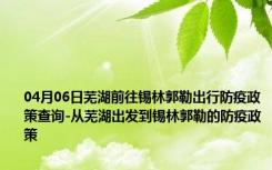 04月06日芜湖前往锡林郭勒出行防疫政策查询-从芜湖出发到锡林郭勒的防疫政策