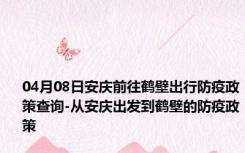 04月08日安庆前往鹤壁出行防疫政策查询-从安庆出发到鹤壁的防疫政策