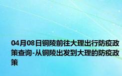 04月08日铜陵前往大理出行防疫政策查询-从铜陵出发到大理的防疫政策