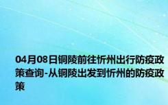 04月08日铜陵前往忻州出行防疫政策查询-从铜陵出发到忻州的防疫政策