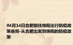 04月14日合肥前往绵阳出行防疫政策查询-从合肥出发到绵阳的防疫政策