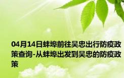 04月14日蚌埠前往吴忠出行防疫政策查询-从蚌埠出发到吴忠的防疫政策