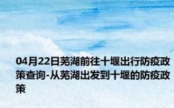 04月22日芜湖前往十堰出行防疫政策查询-从芜湖出发到十堰的防疫政策