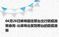 04月28日蚌埠前往邢台出行防疫政策查询-从蚌埠出发到邢台的防疫政策