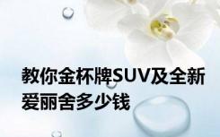 教你金杯牌SUV及全新爱丽舍多少钱