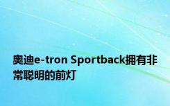 奥迪e-tron Sportback拥有非常聪明的前灯 