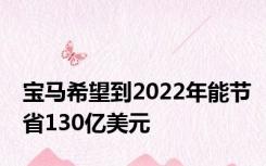 宝马希望到2022年能节省130亿美元