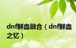 dnf鲜血融合（dnf鲜血之忆）