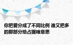 你把爱分成了不同比例 谁又把多的那部分给占据啥意思