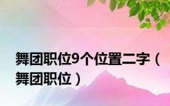 舞团职位9个位置二字（舞团职位）