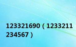 123321690（1233211234567）