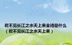 君不见长江之水天上来全诗是什么（君不见长江之水天上来）