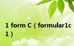 1 form C（formular1c1）