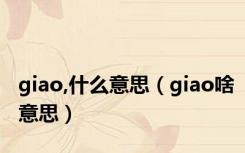 giao,什么意思（giao啥意思）