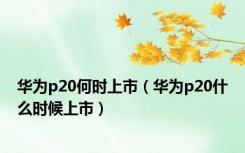 华为p20何时上市（华为p20什么时候上市）