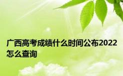 广西高考成绩什么时间公布2022怎么查询