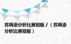 苏炳添分析比赛短板丿（苏炳添分析比赛短板）