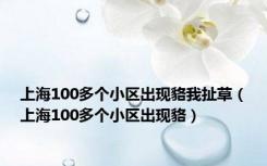 上海100多个小区出现貉我扯草（上海100多个小区出现貉）