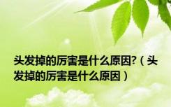 头发掉的厉害是什么原因?（头发掉的厉害是什么原因）