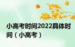 小高考时间2022具体时间（小高考）