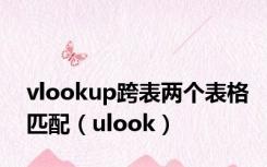 vlookup跨表两个表格匹配（ulook）