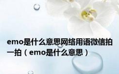 emo是什么意思网络用语微信拍一拍（emo是什么意思）