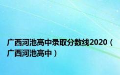 广西河池高中录取分数线2020（广西河池高中）