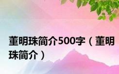 董明珠简介500字（董明珠简介）