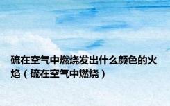 硫在空气中燃烧发出什么颜色的火焰（硫在空气中燃烧）