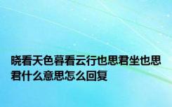 晓看天色暮看云行也思君坐也思君什么意思怎么回复