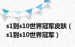 s1到s10世界冠军皮肤（s1到s10世界冠军）