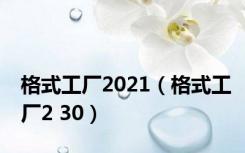 格式工厂2021（格式工厂2 30）