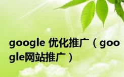 google 优化推广（google网站推广）